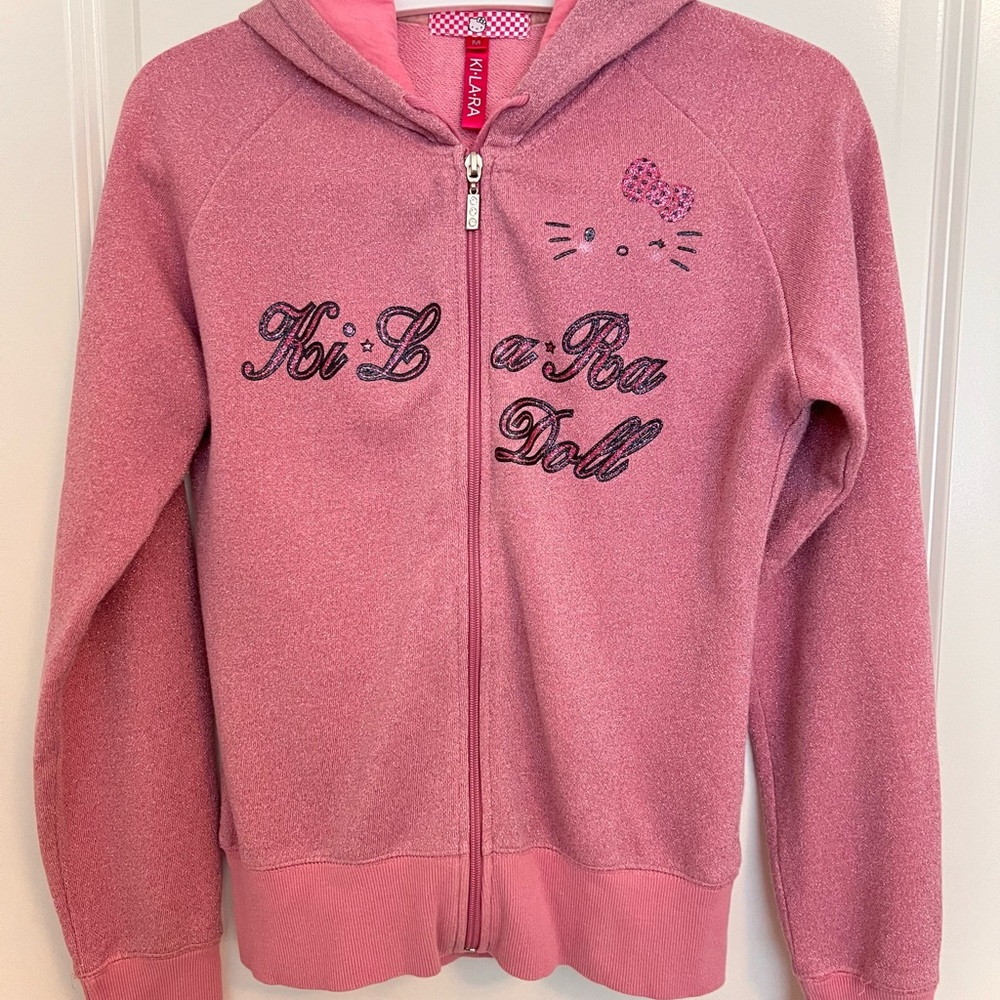 Hello Kitty Pink Casual Zip-Up Hoodie